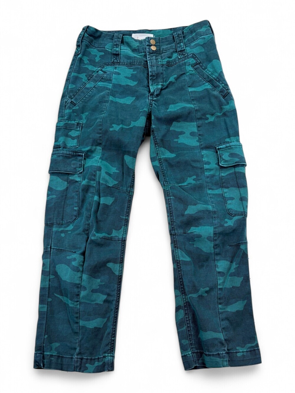 Anthropologie Camo Cargo Straight Leg Jeans Size 27